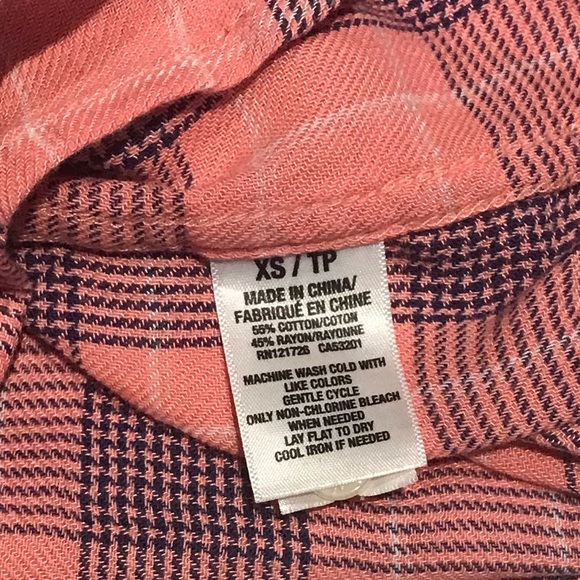 Aeropostale Pink Flannel Plaid Button-up Shirt - Picture 6 of 9